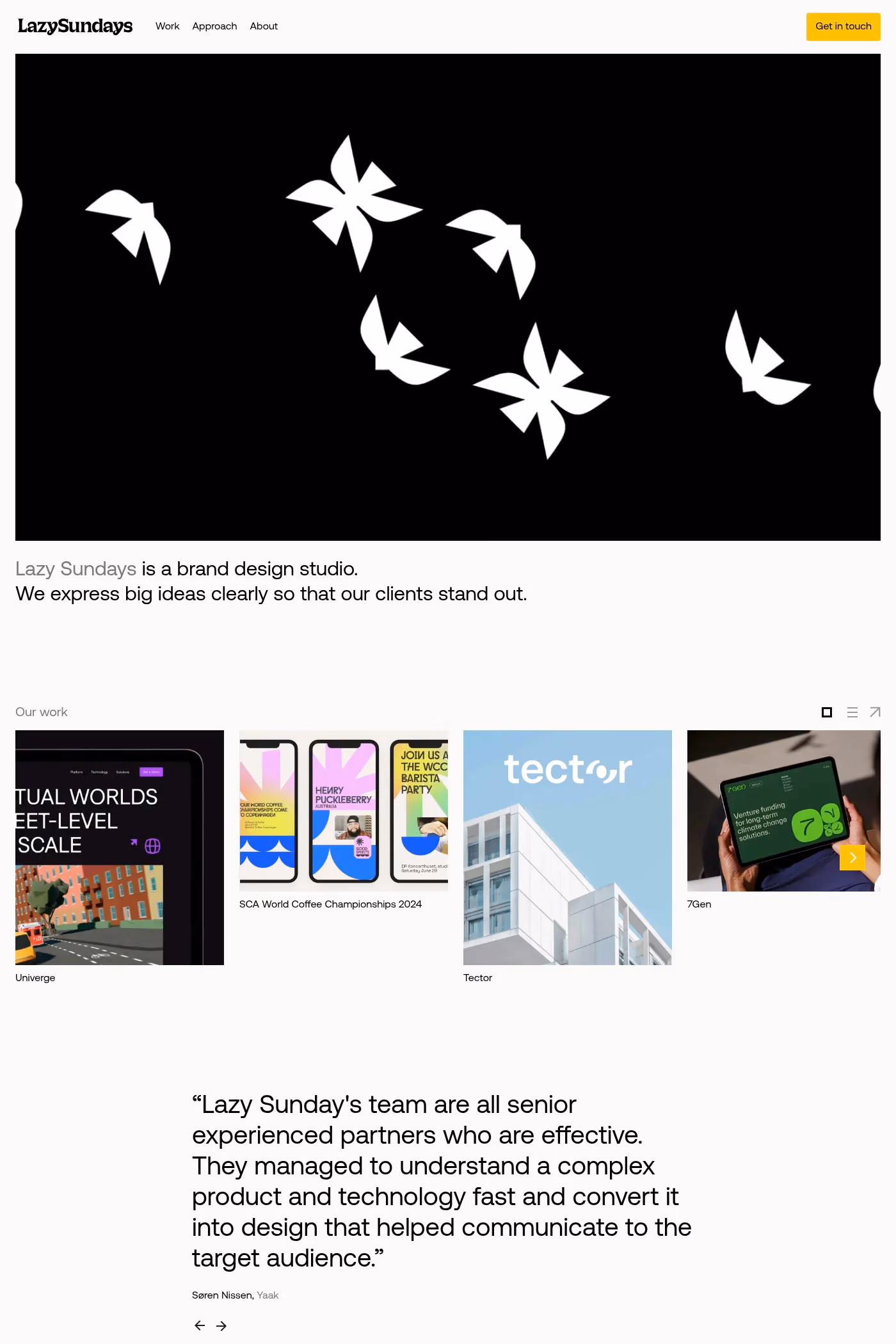 Lazy Sundays website screenshot