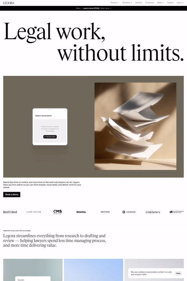 Legora website screenshot