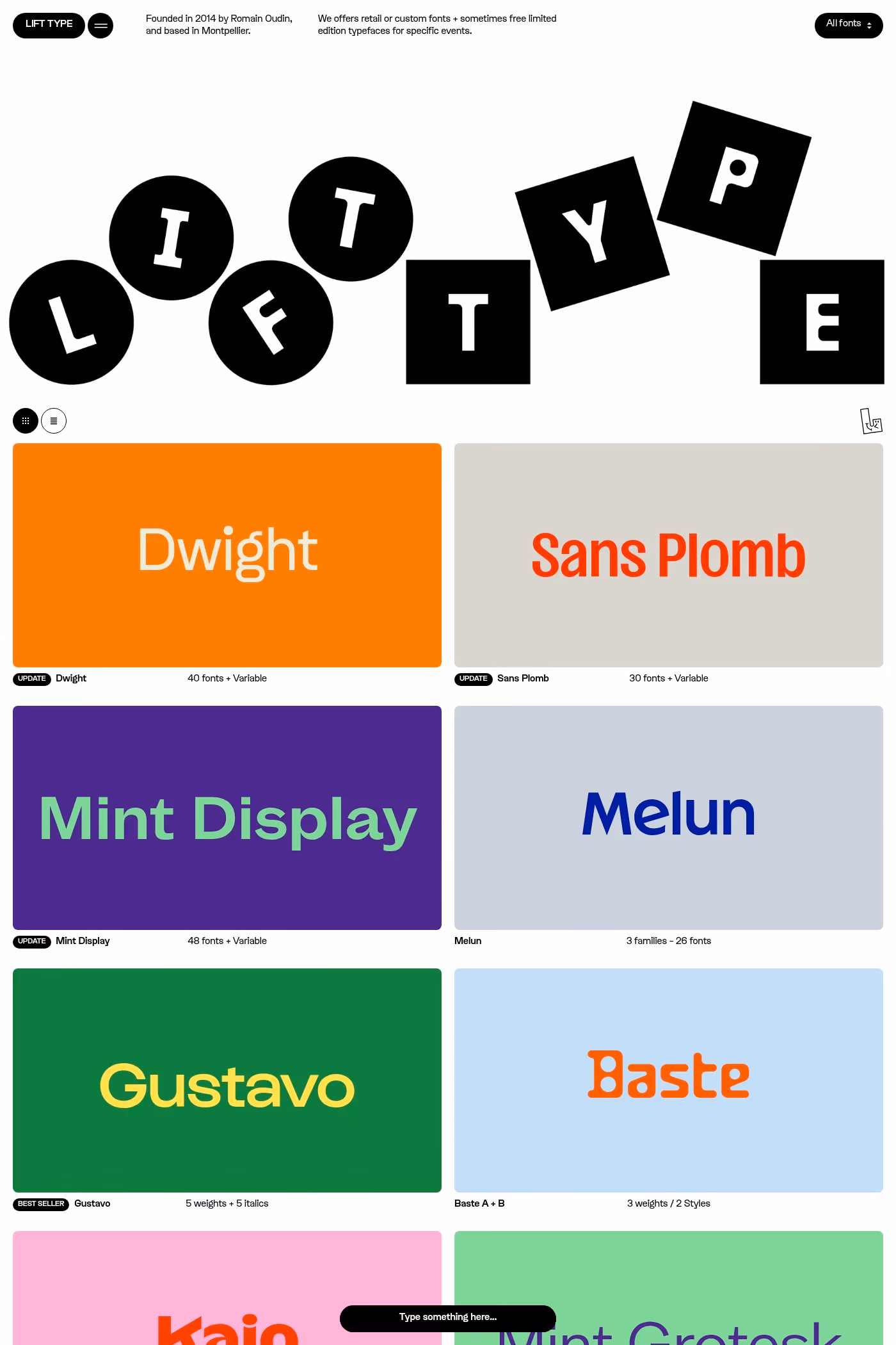 Lift Type website screenshot