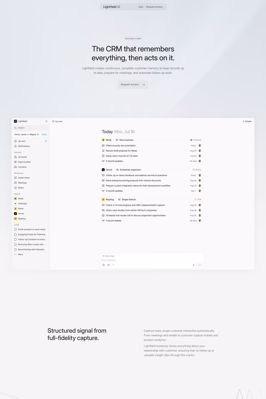 Lightfield website screenshot