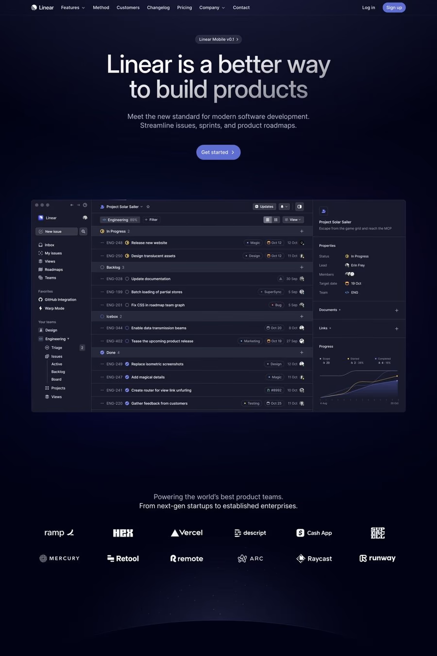 Linear website screenshot