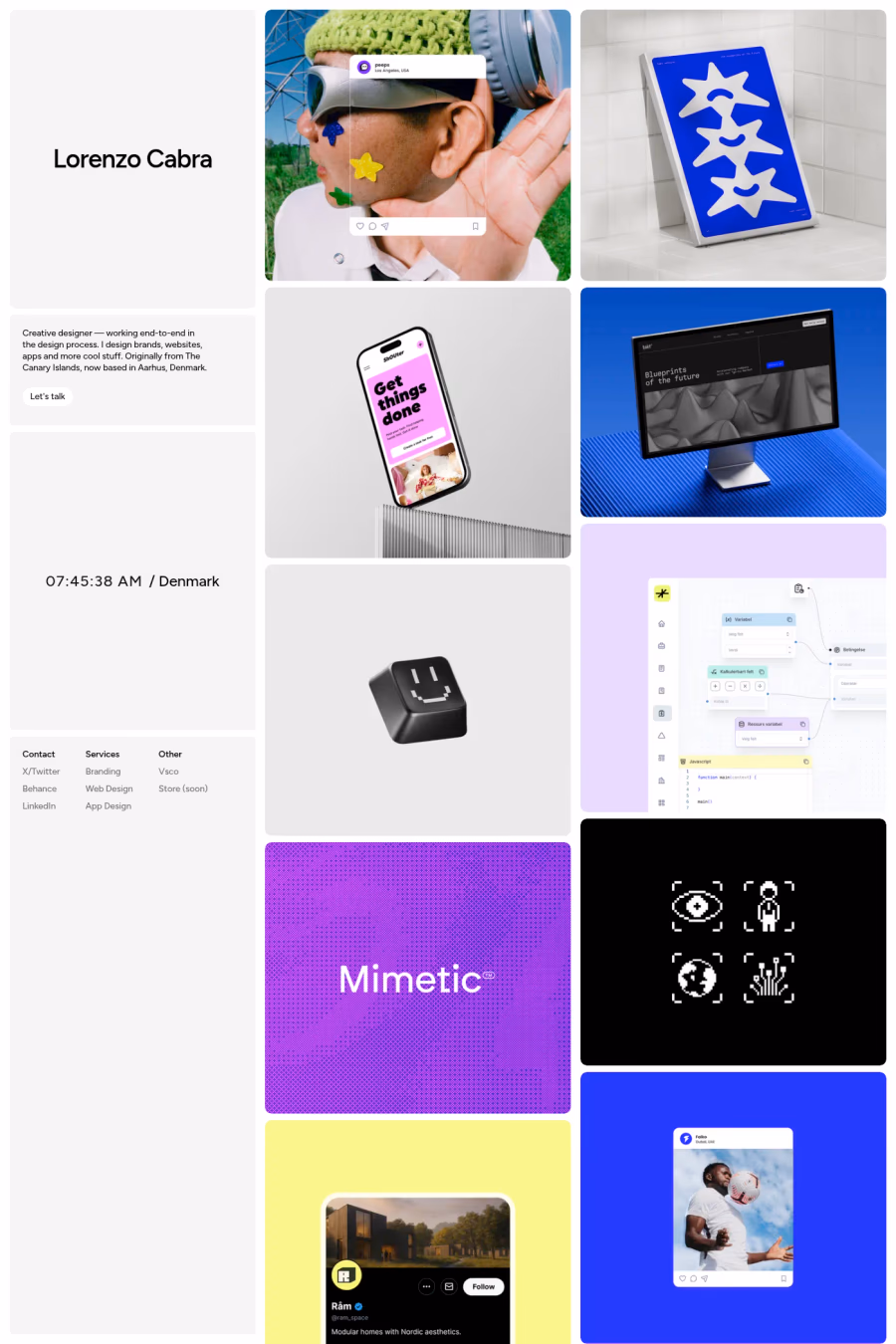 Lorenzo Cabra website screenshot