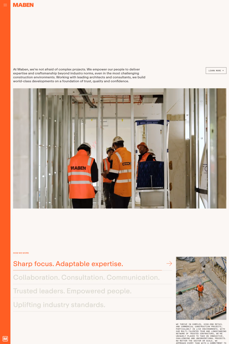 Maben website screenshot