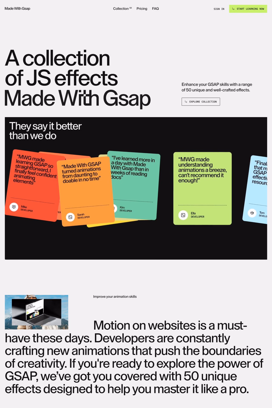 Made With Gsap website screenshot