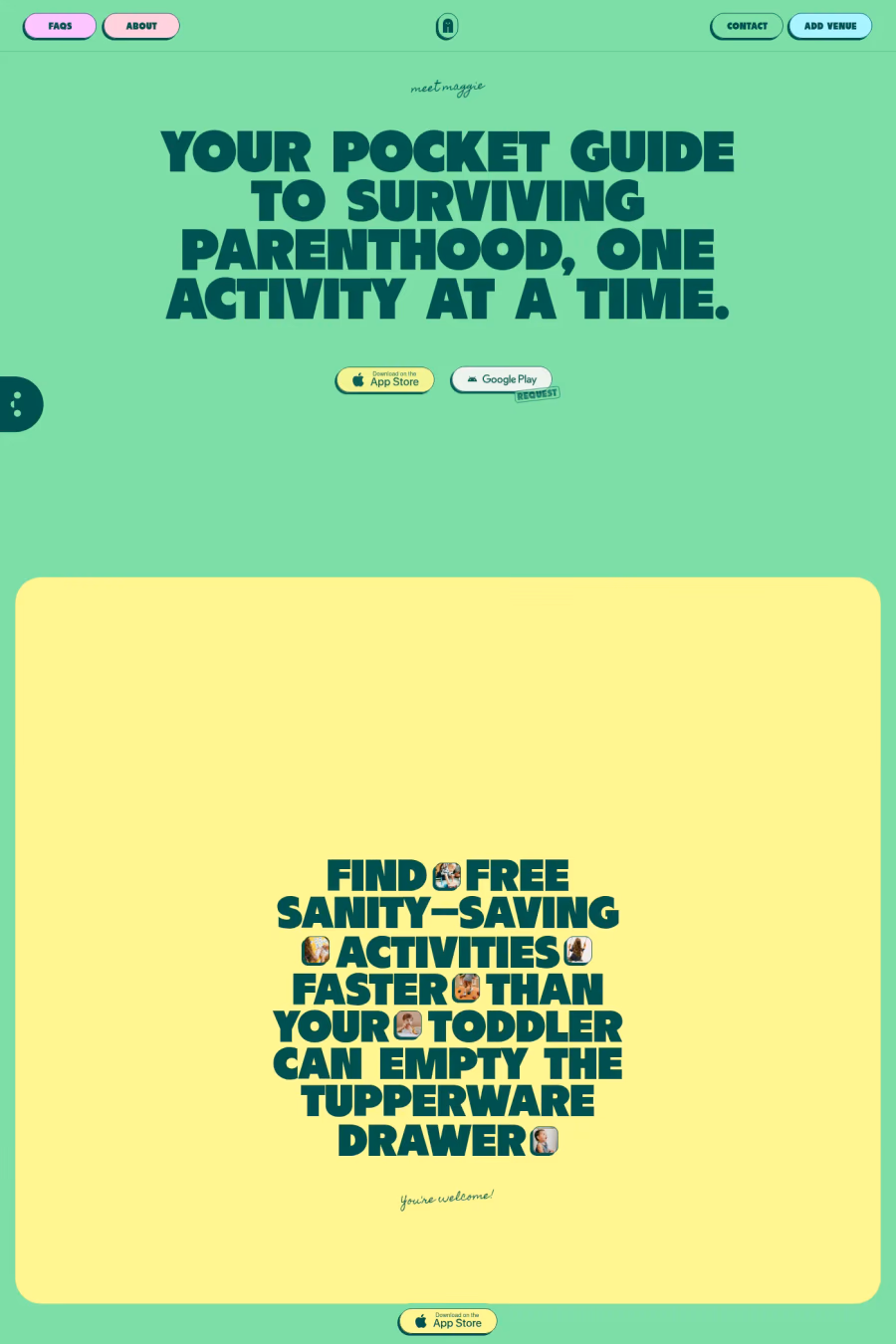 Maggie App website screenshot