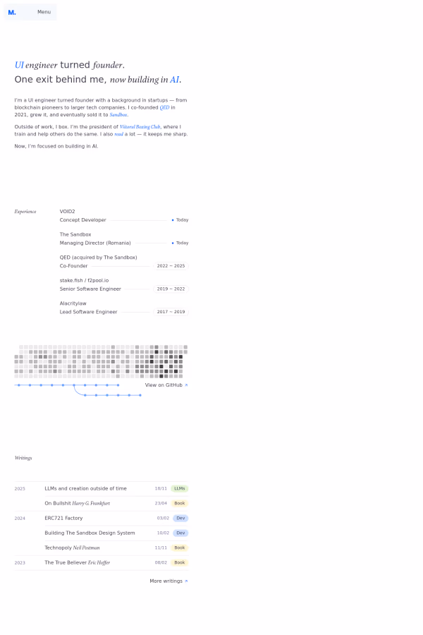 Marius Bălaj website screenshot