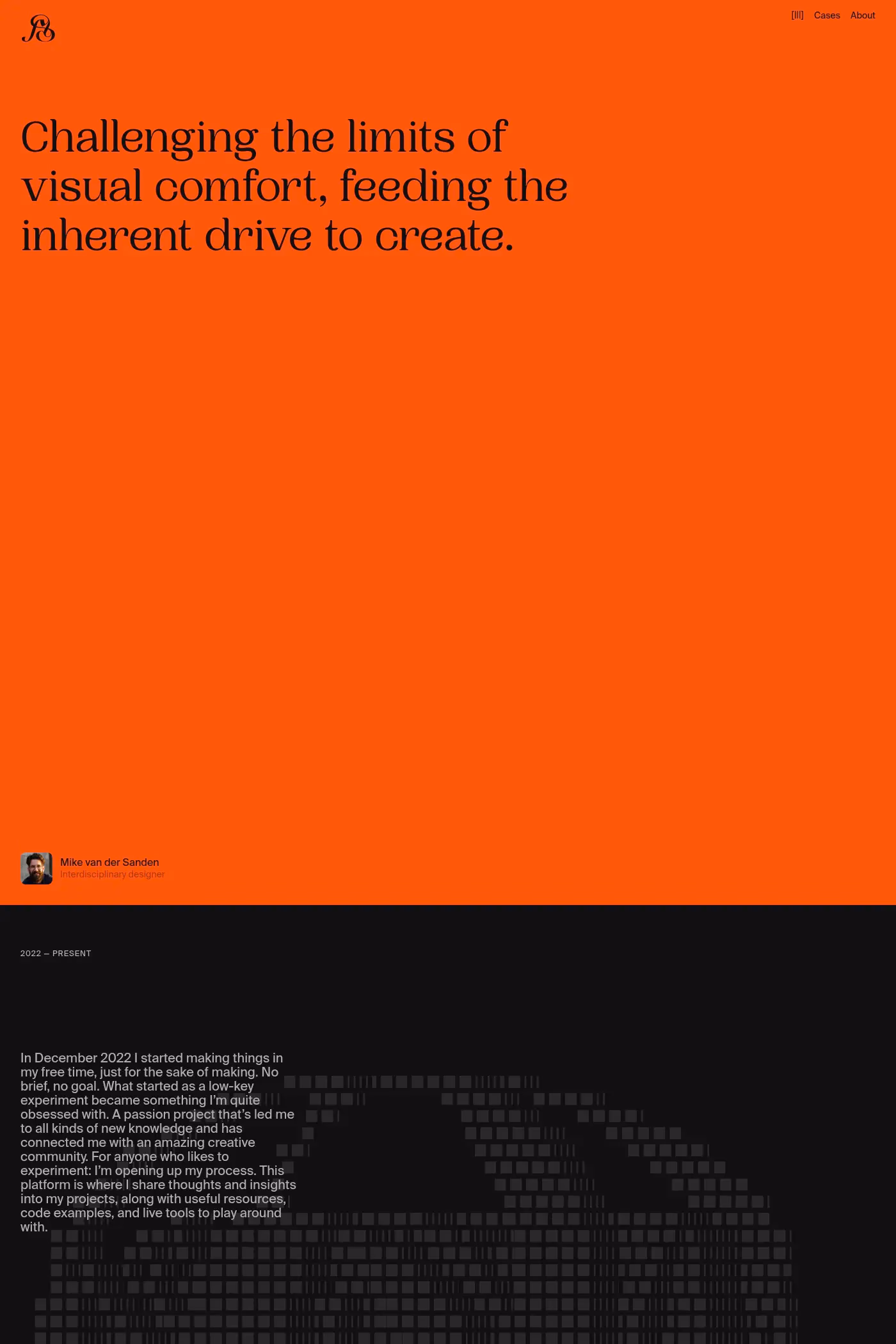 Mike van der Sanden website screenshot