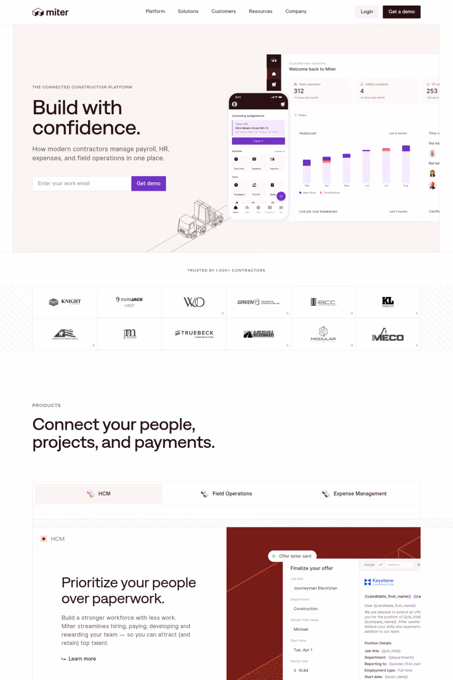 Miter website screenshot
