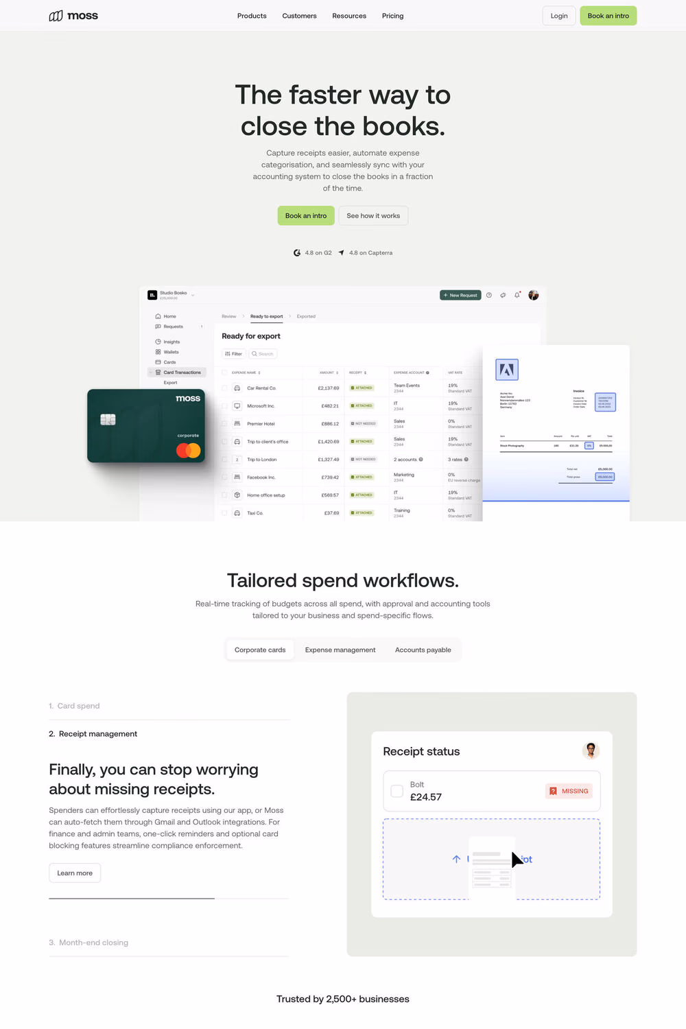 Moss website screenshot