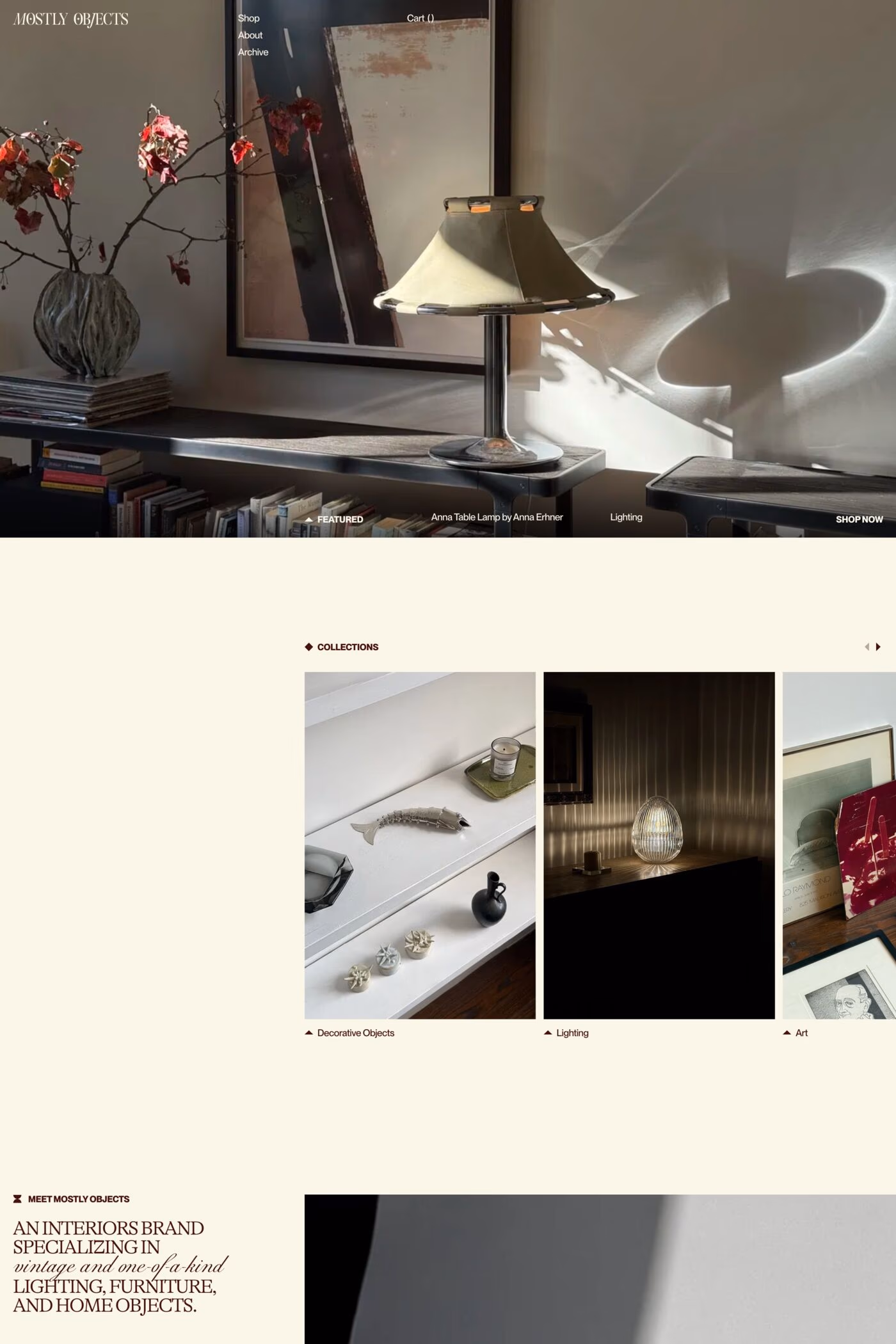 Mostly Objects website screenshot