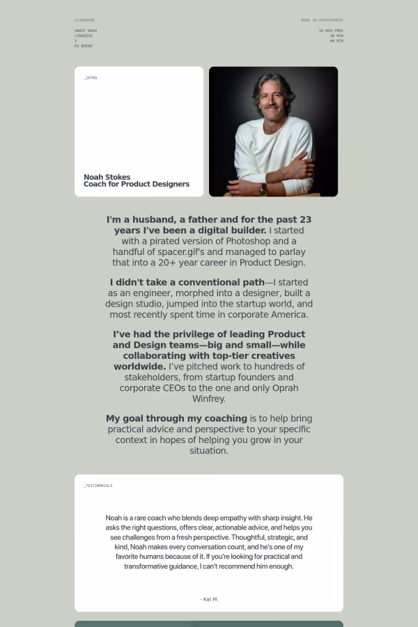 Noah Stokes website screenshot