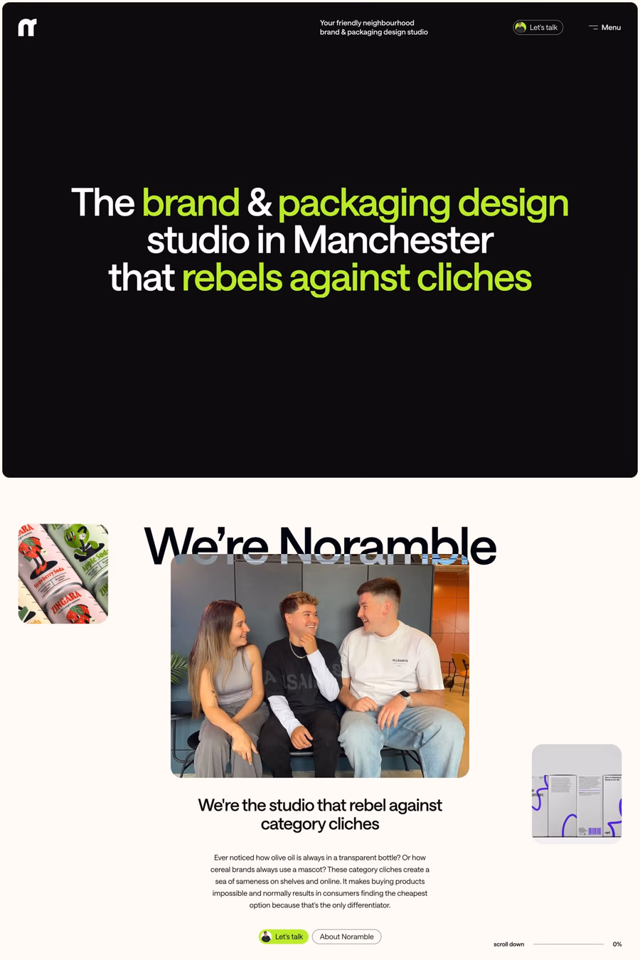 Noramble website screenshot