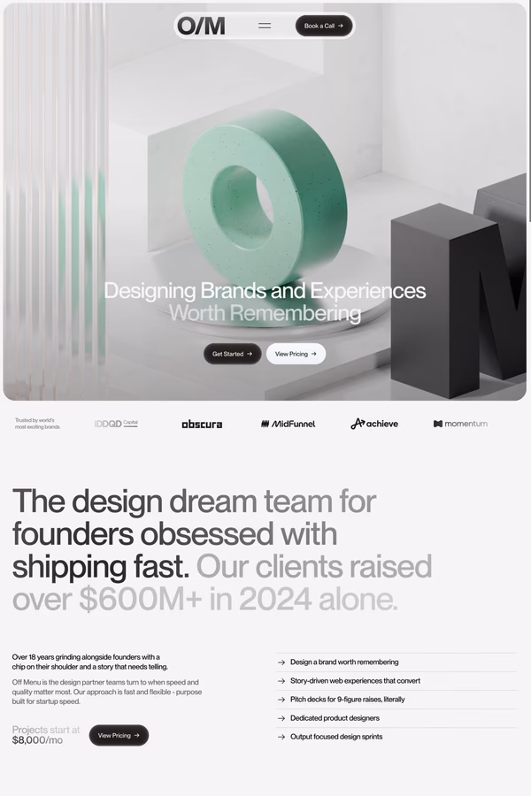 OFF MENU website screenshot