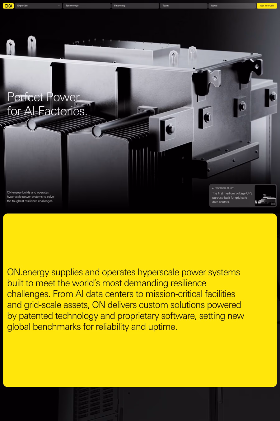 ON.energy website screenshot