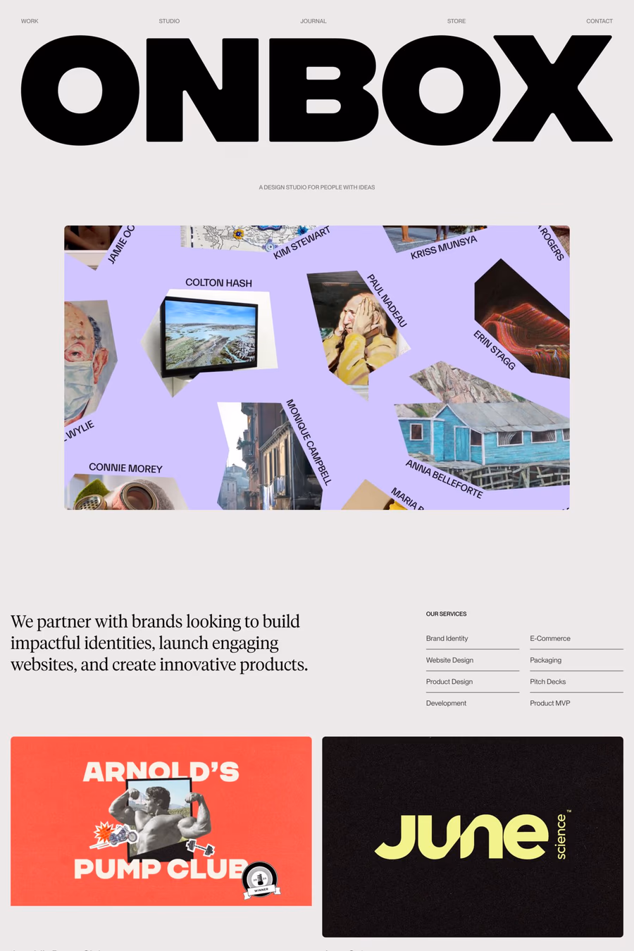 ONBOX website screenshot