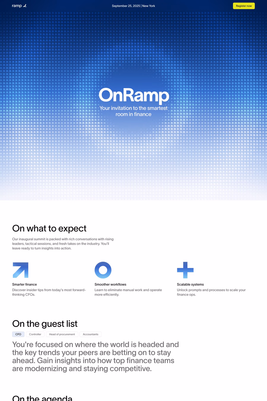 OnRamp 2025 website screenshot