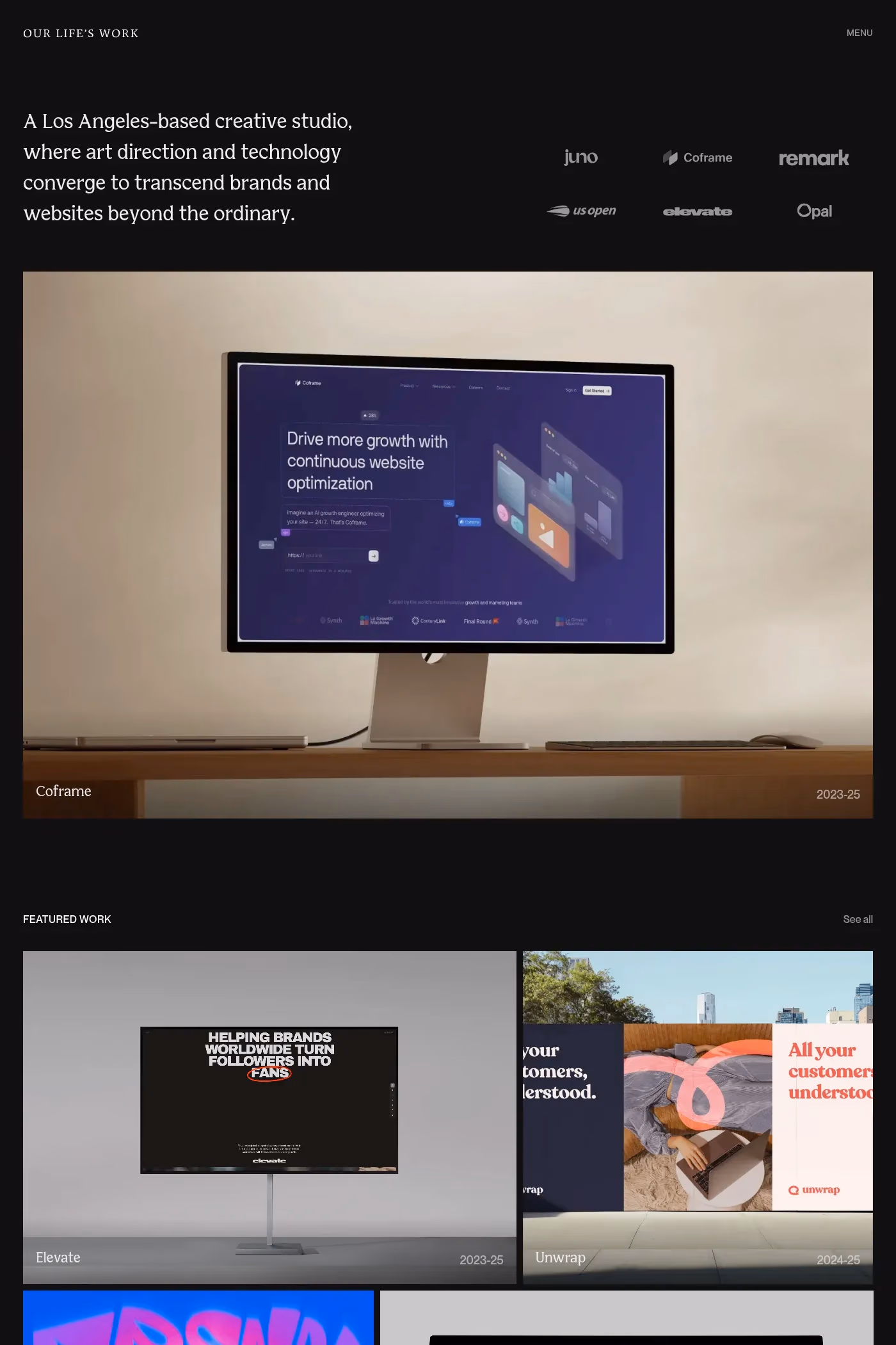 Our Life's Work ® website screenshot