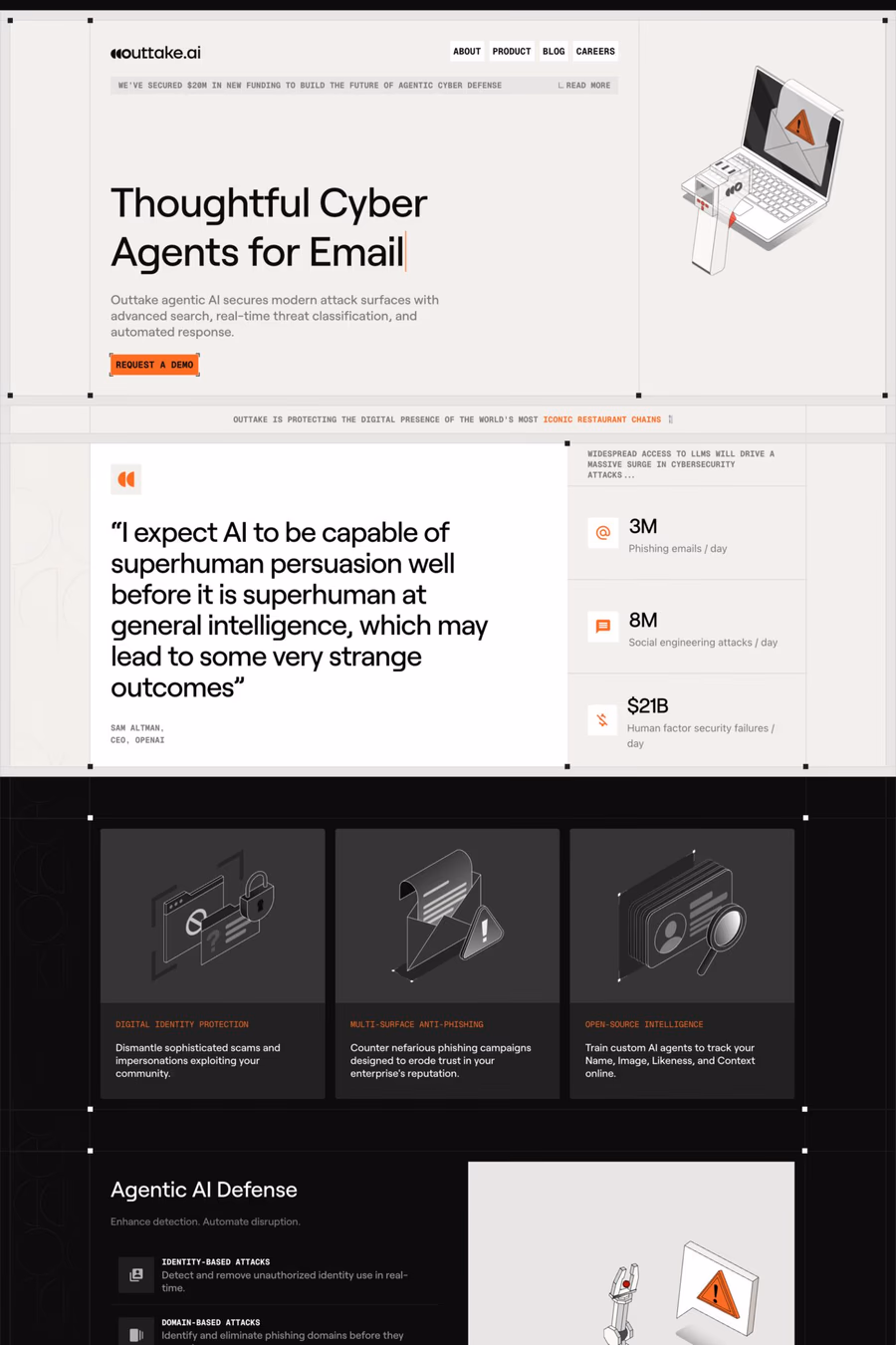 Outtake website screenshot