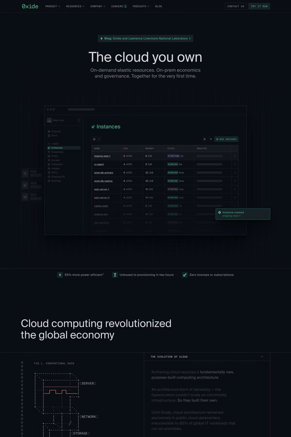 Oxide website screenshot