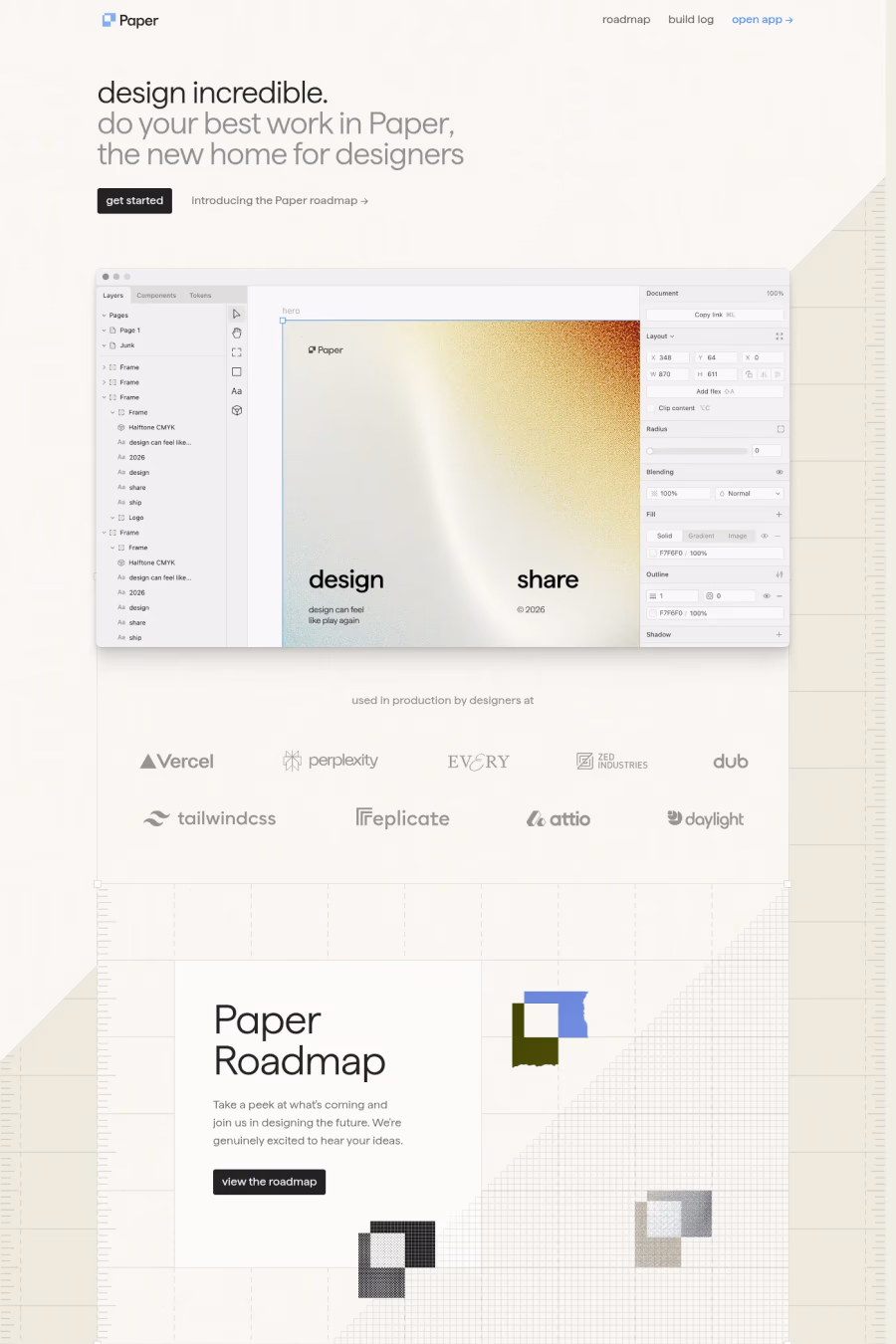 Paper website screenshot
