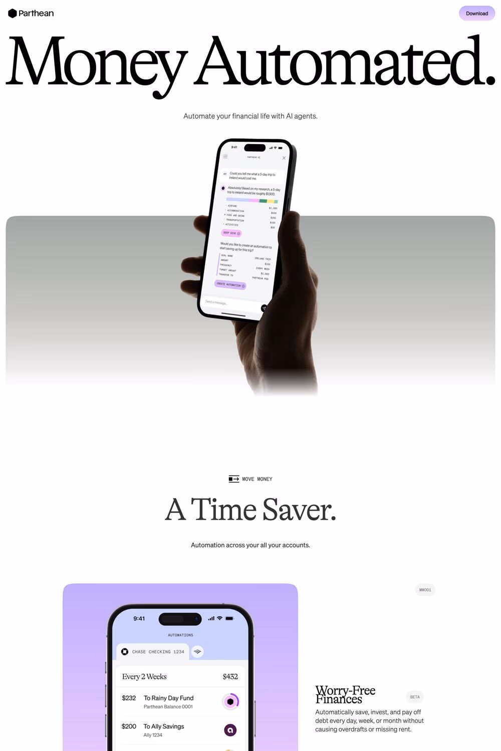 Parthean website screenshot