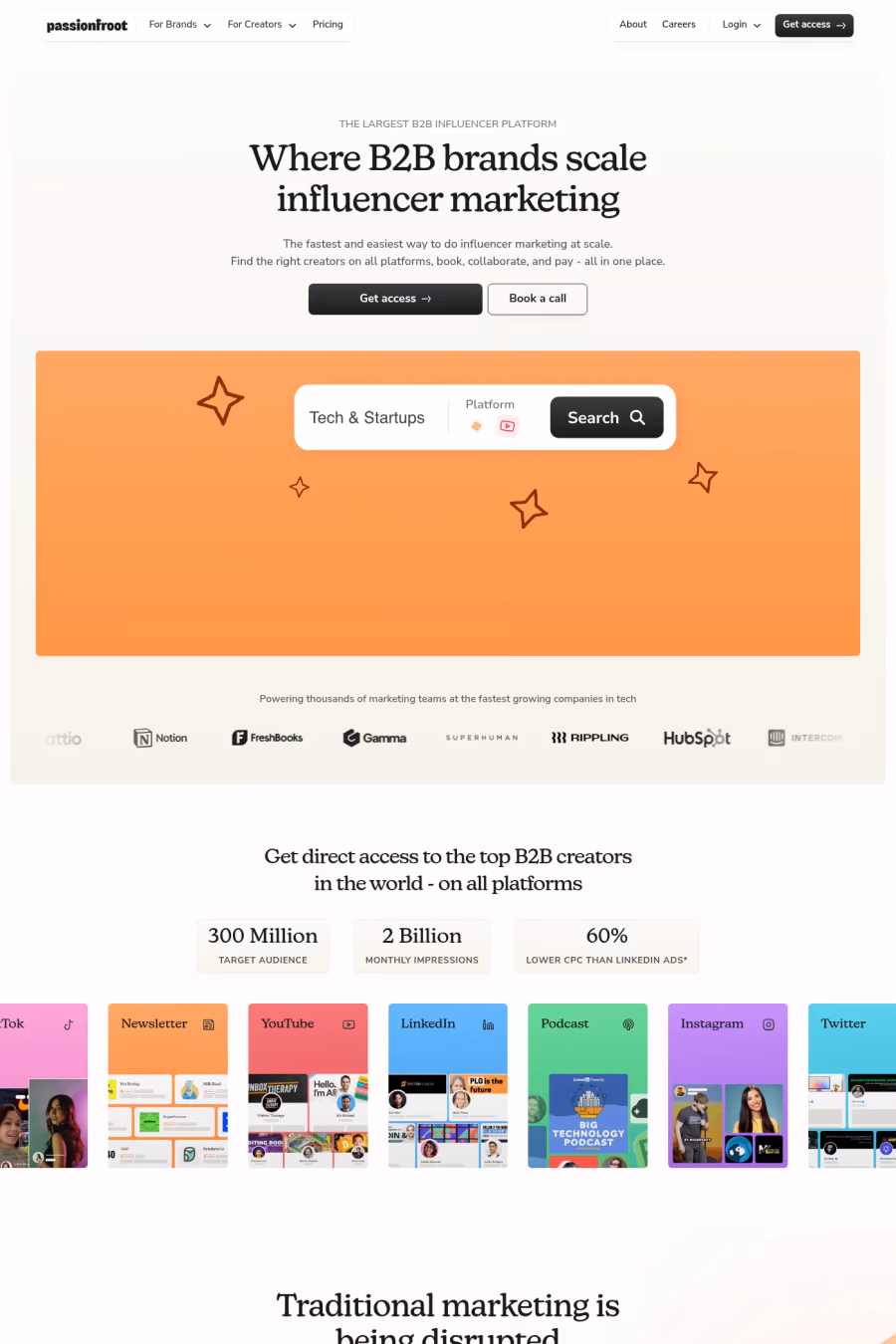 Passionfroot website screenshot