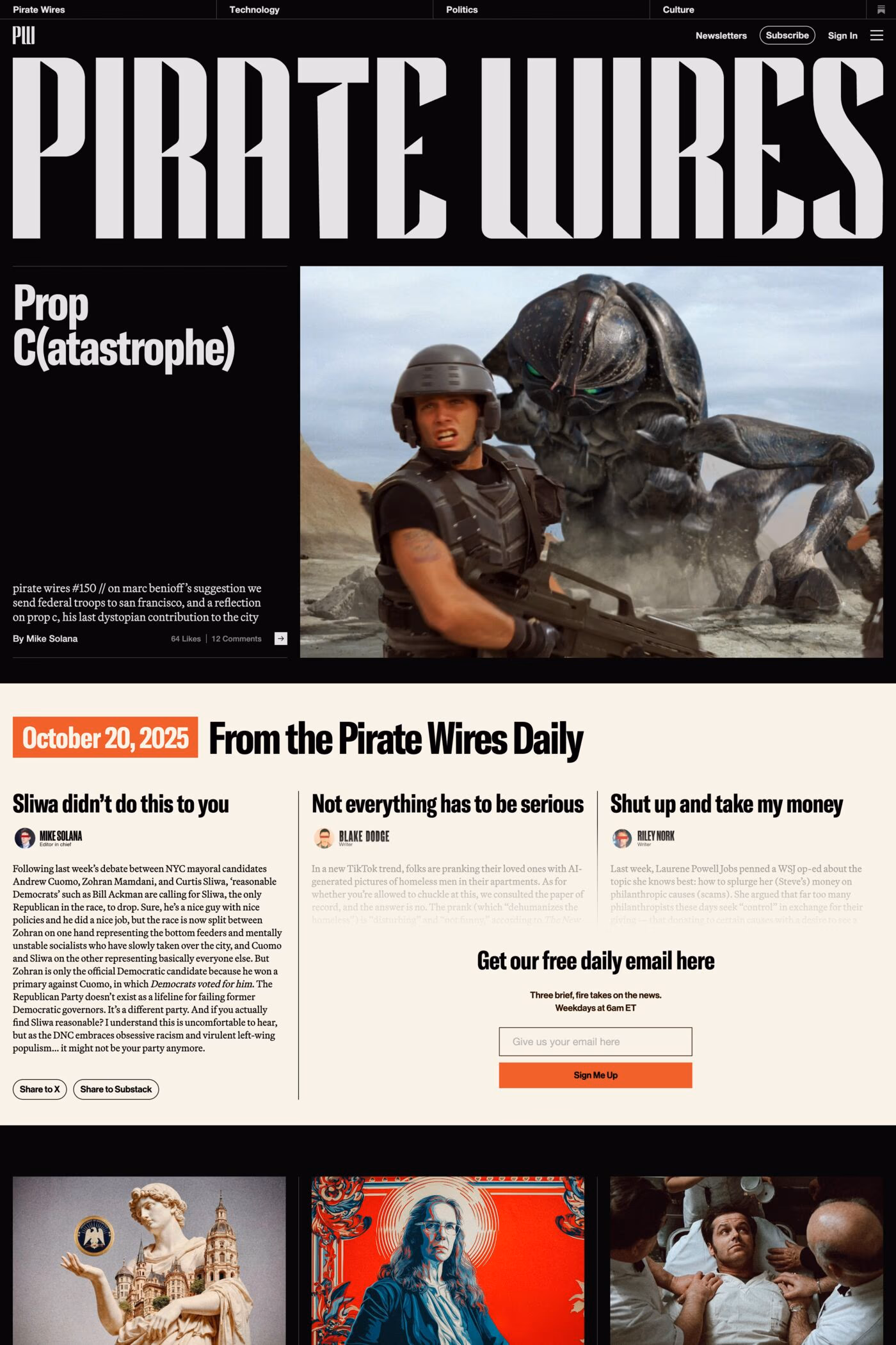 Pirate Wires website screenshot