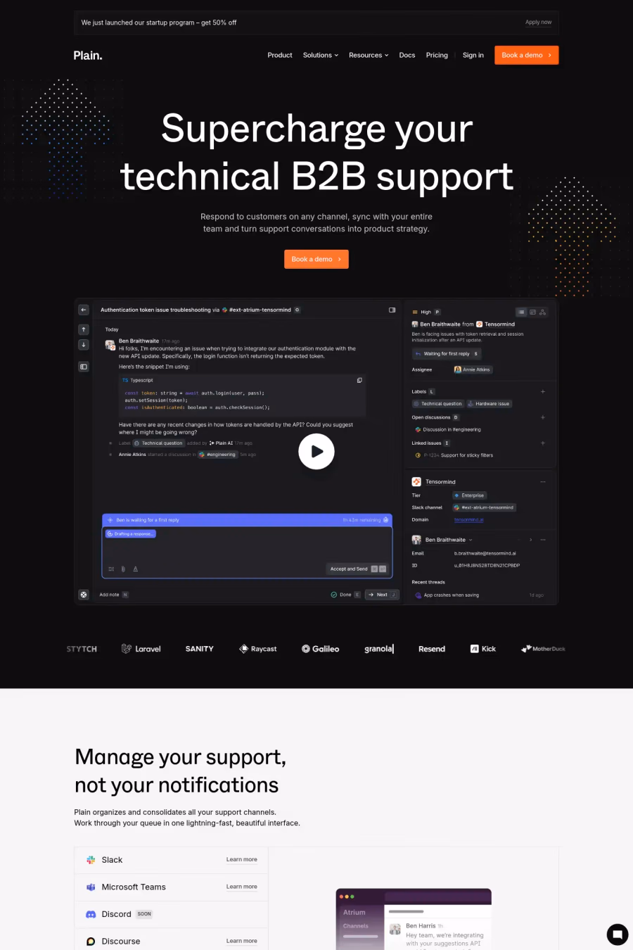 Plain website screenshot