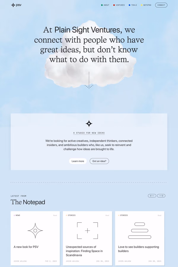 Plain Sight Ventures website screenshot