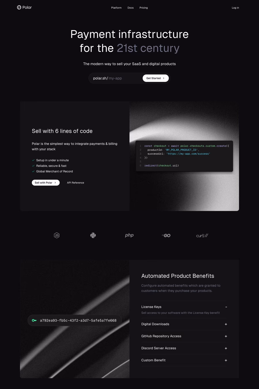 Polar website screenshot