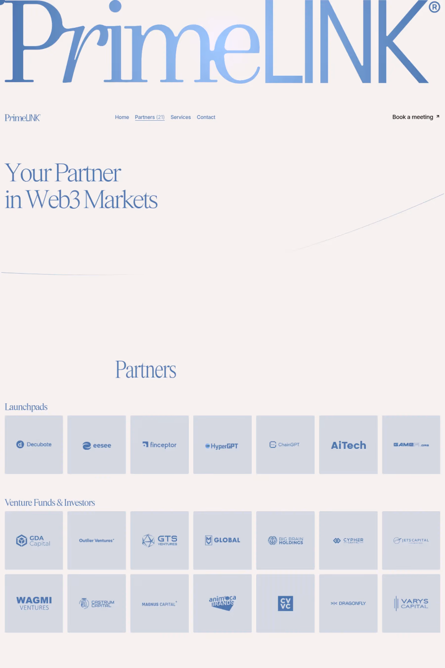 PrimeLink website screenshot