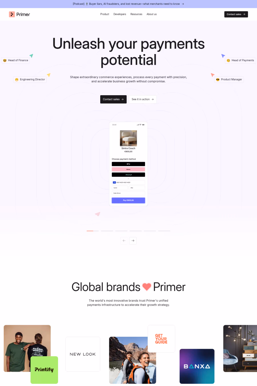 Primer website screenshot