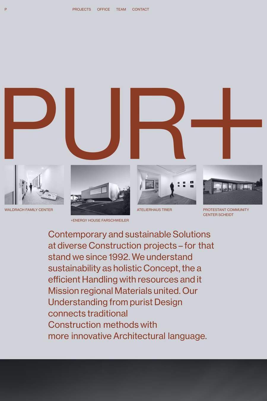 PUR+ Architekten website screenshot