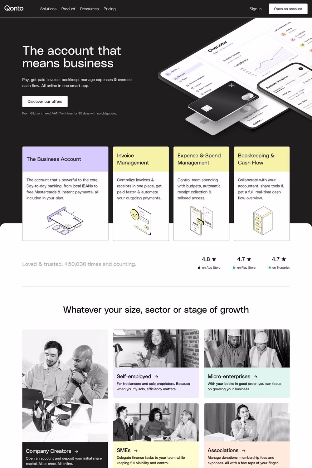 Qonto website screenshot