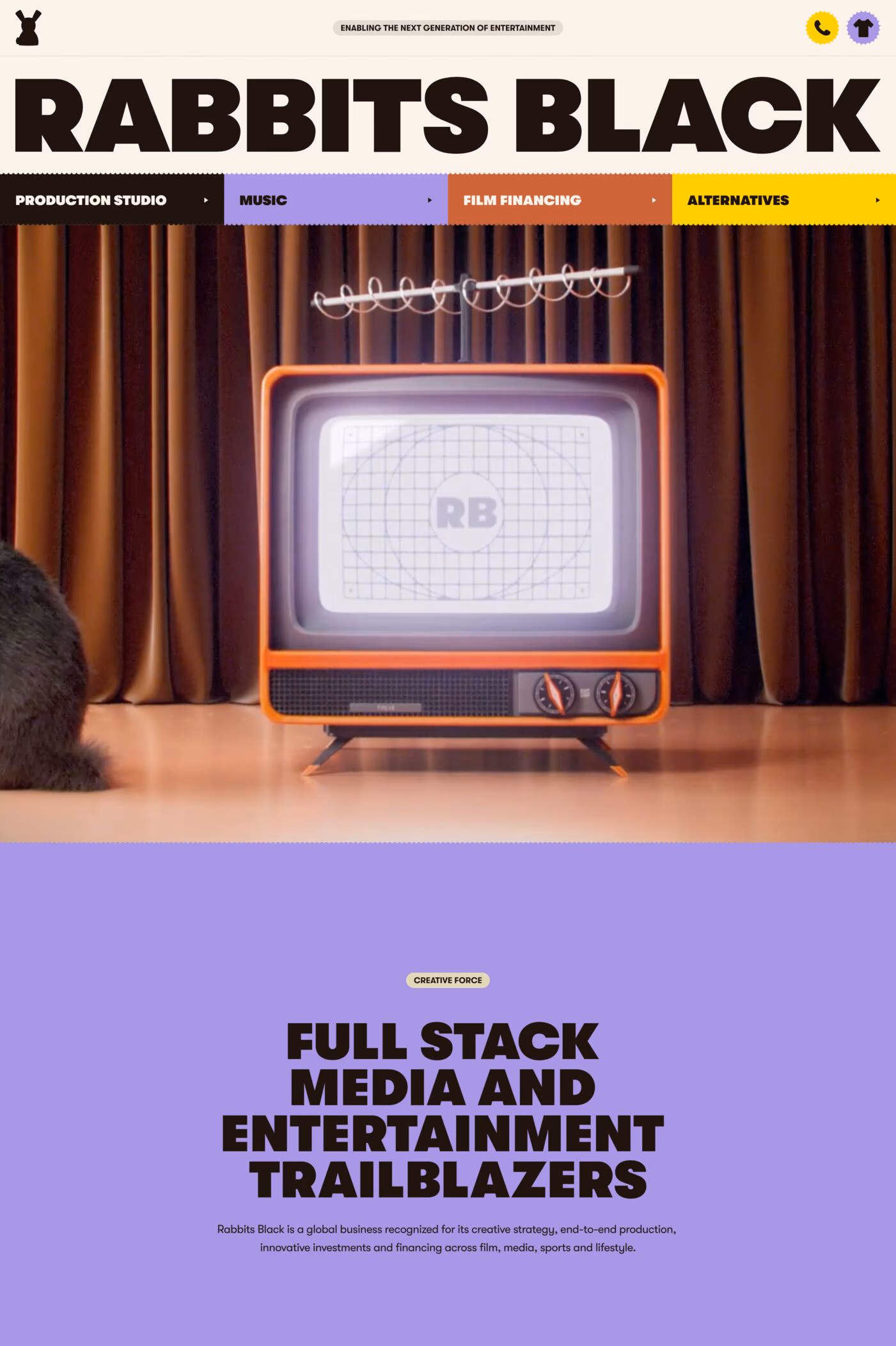 Rabbits Black website screenshot