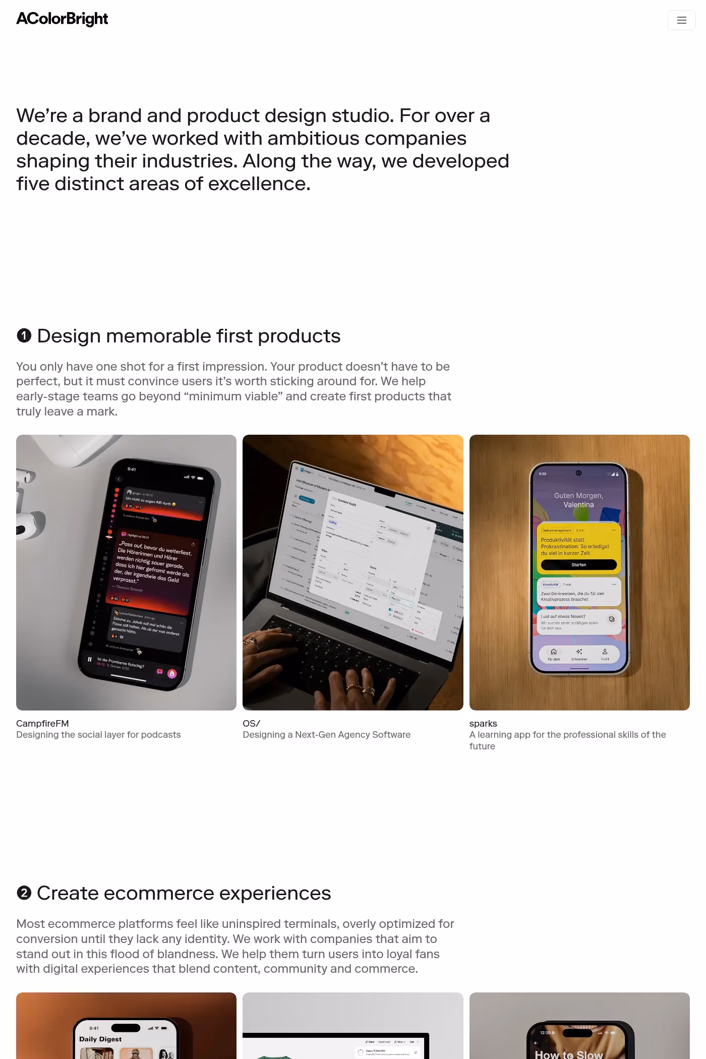 A Color Bright website screenshot