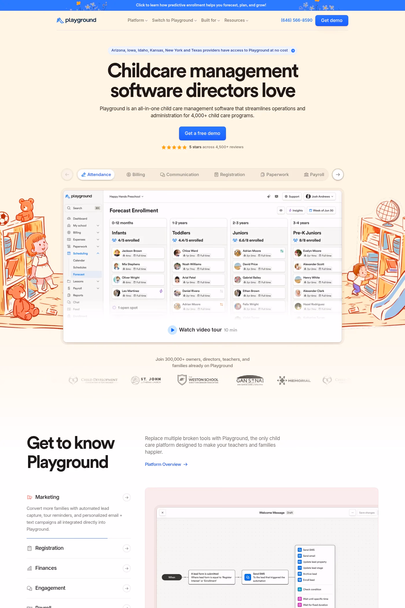 Playground website screenshot