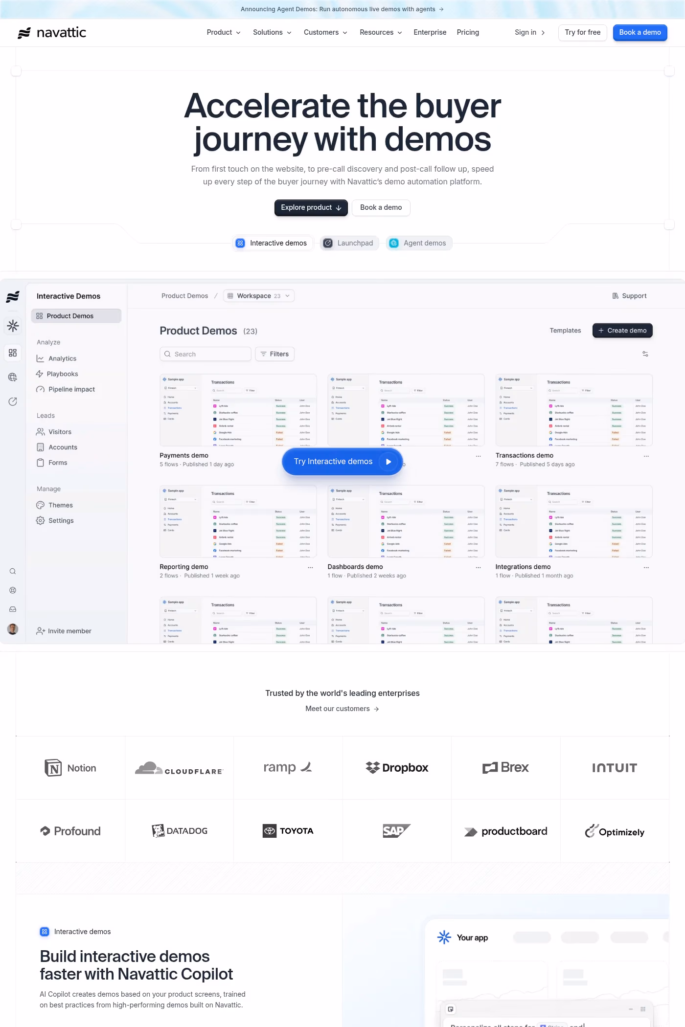 Navattic website screenshot