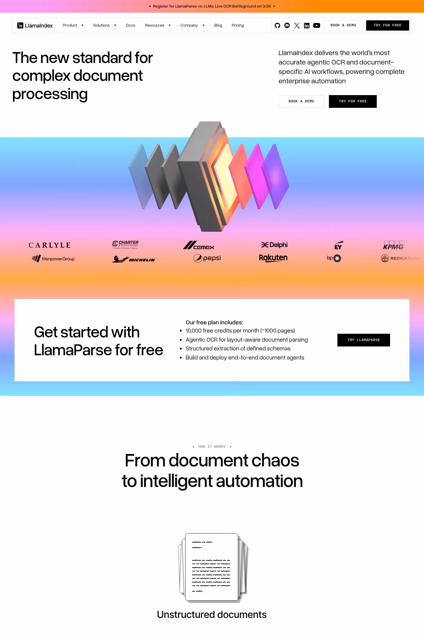 LlamaIndex website screenshot