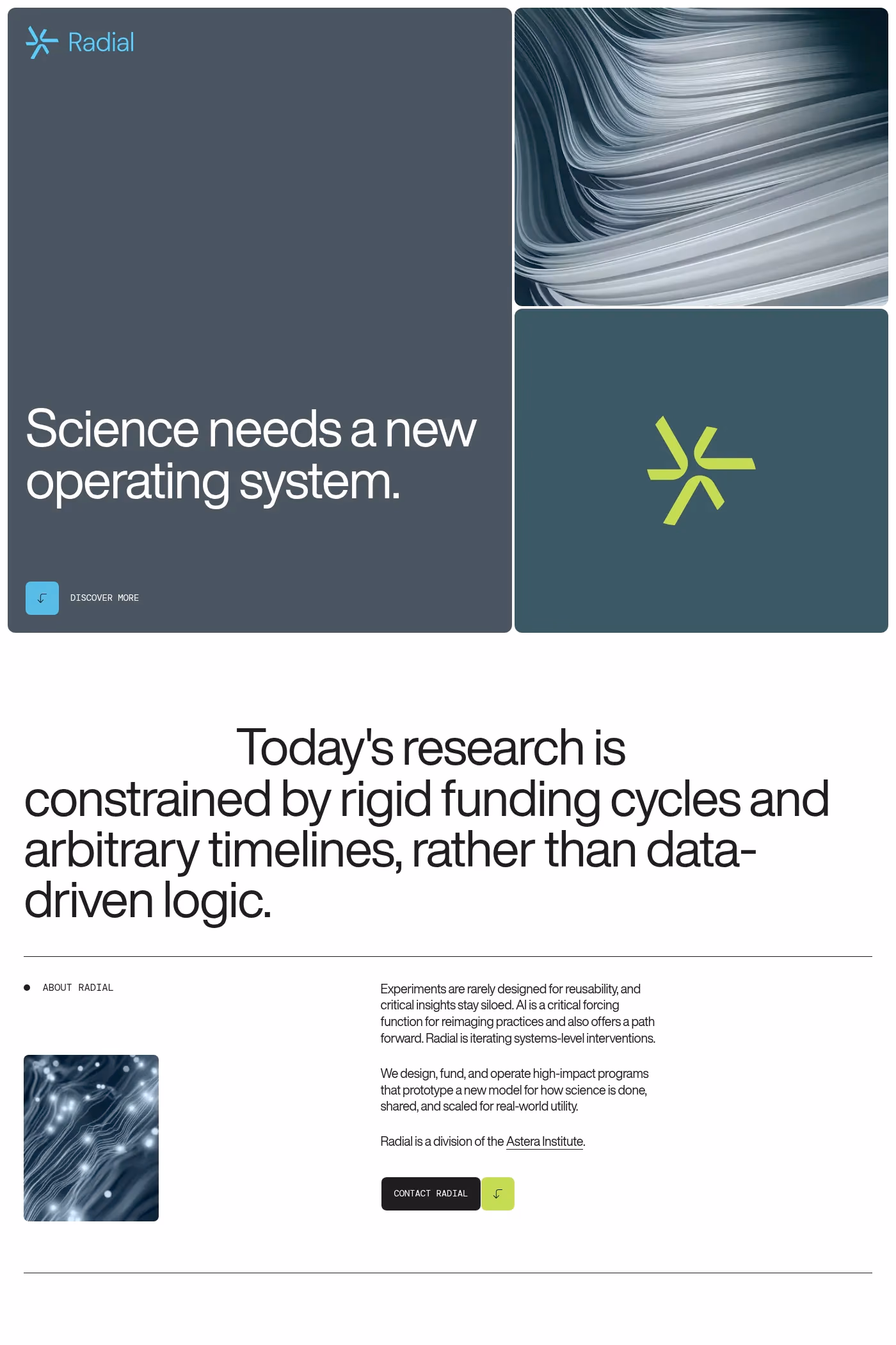 Radial website screenshot