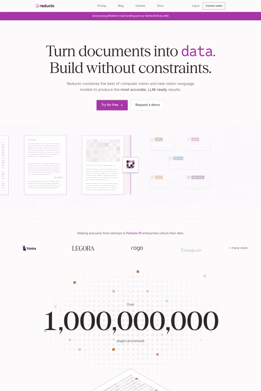 Reducto website screenshot