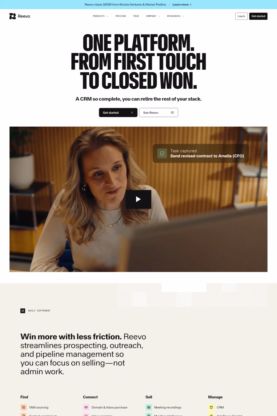 Reevo website screenshot