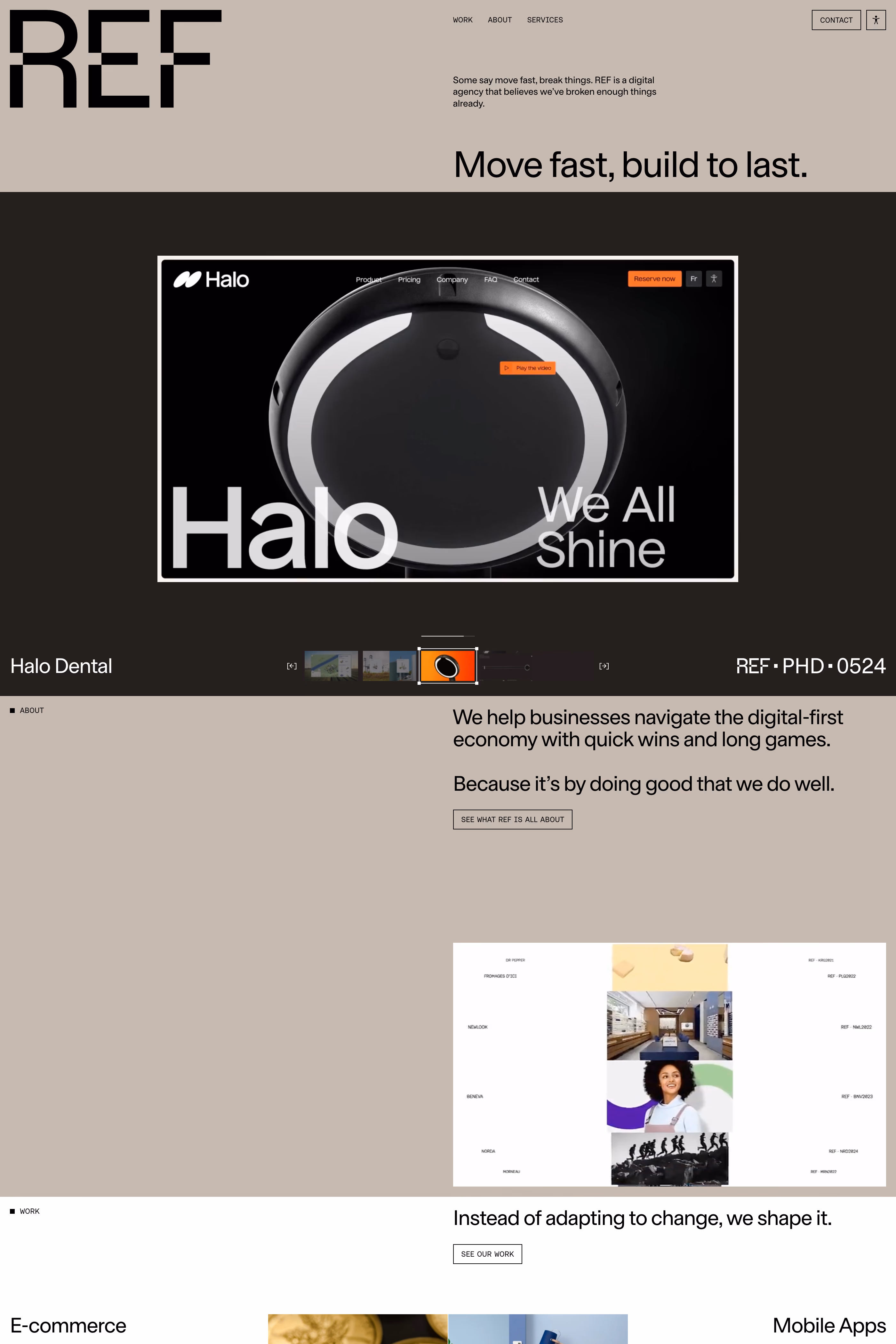 REF website screenshot