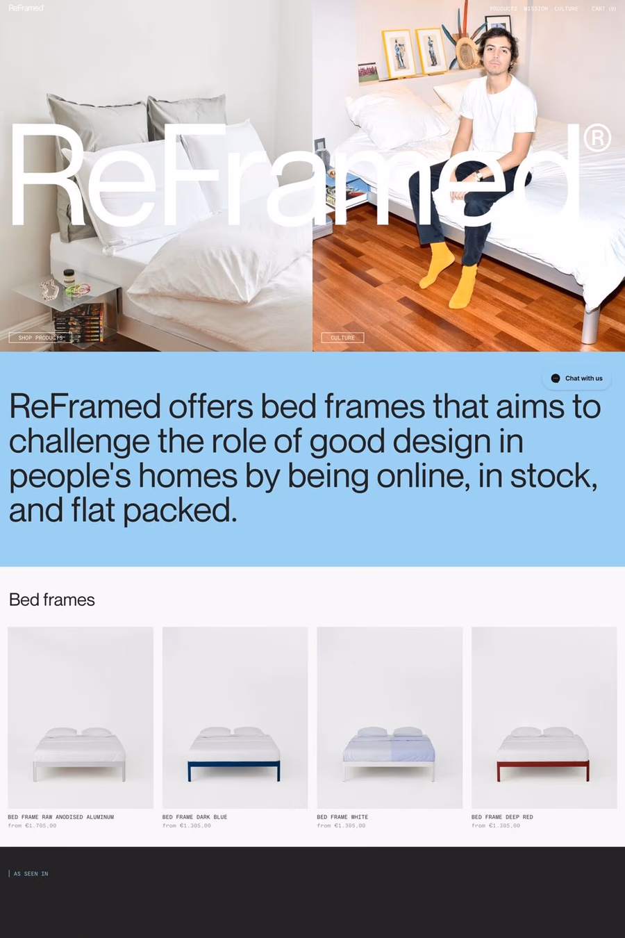 Reframed website screenshot