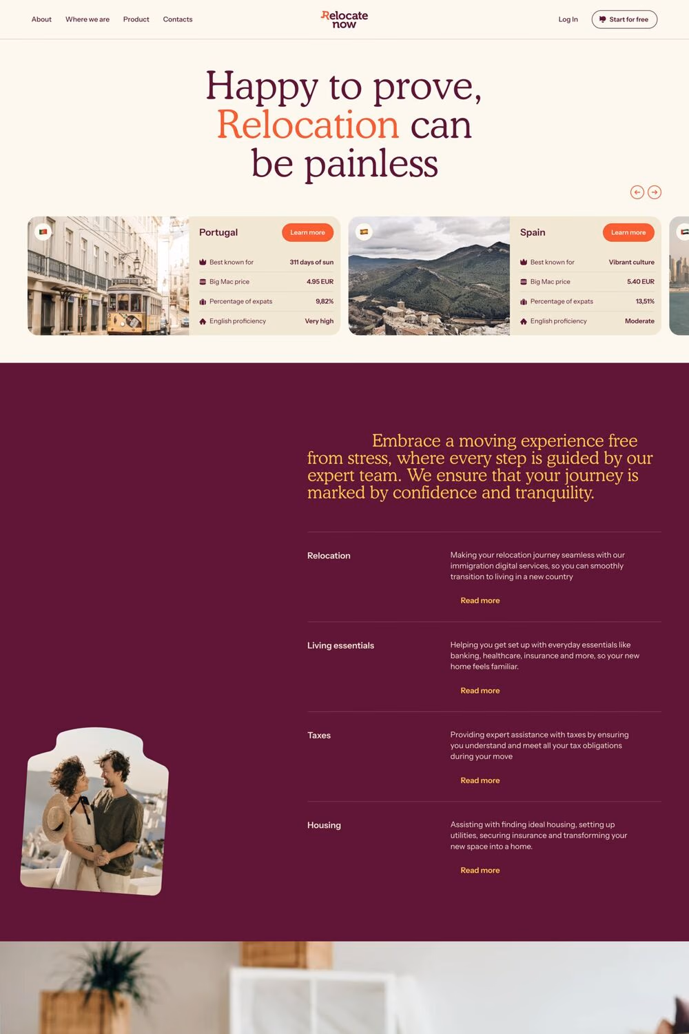 Relocate Now website screenshot