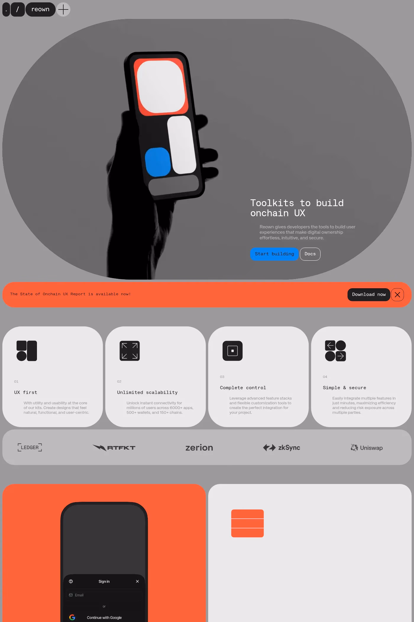 Reown website screenshot