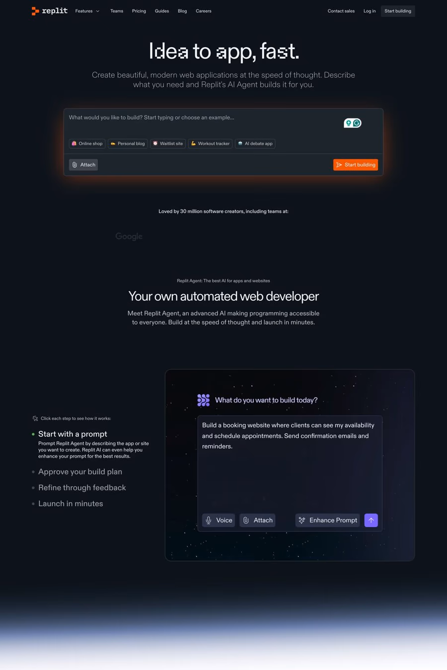 Replit website screenshot