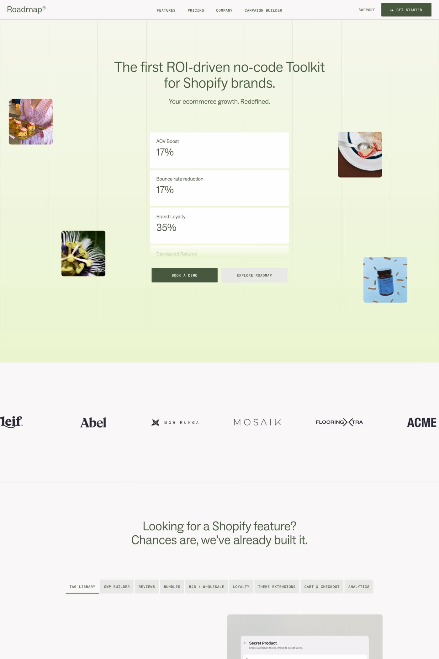Roadmap website screenshot