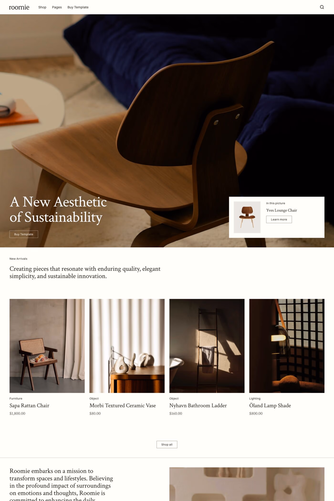 Roomie template screenshot