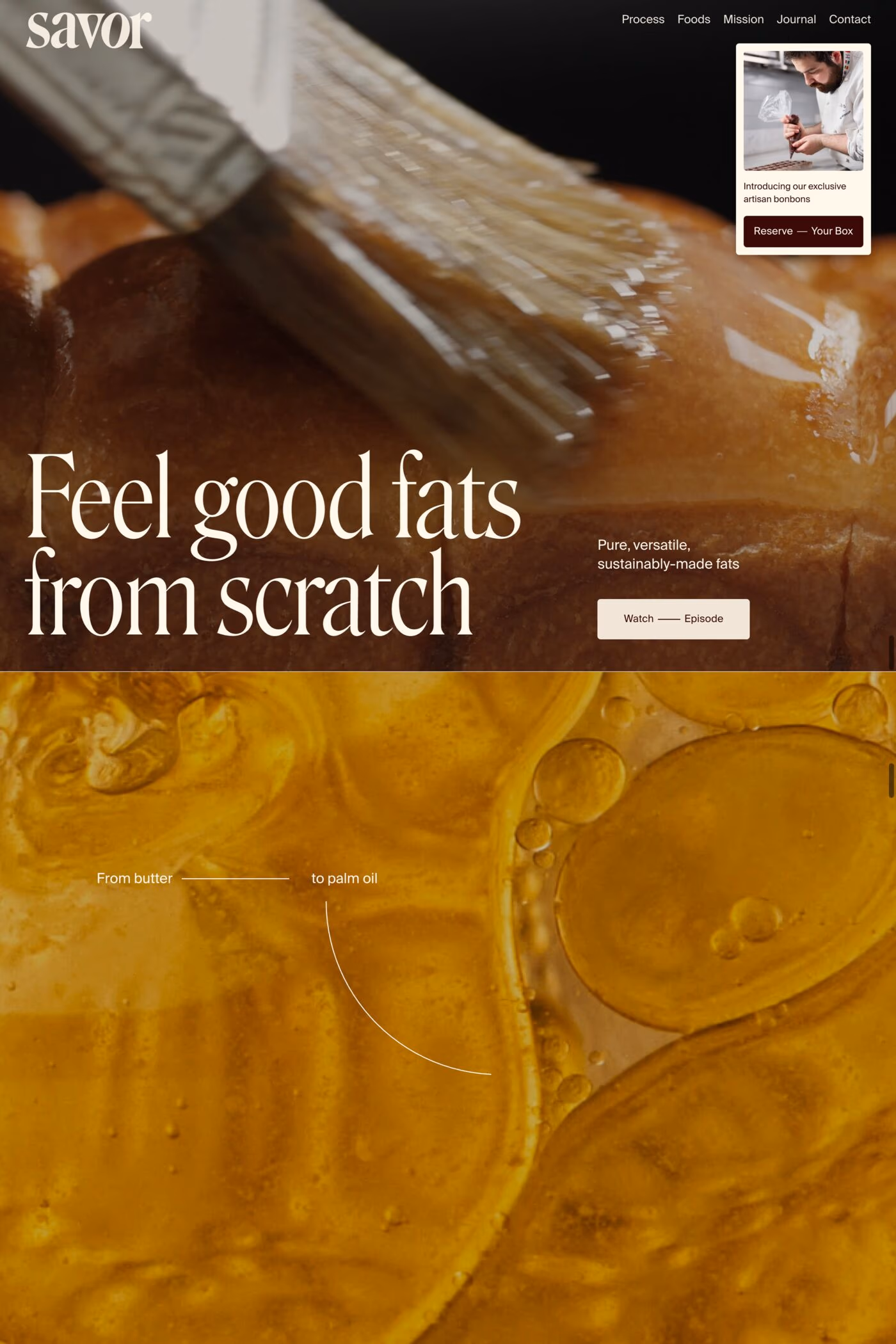 Savor website screenshot